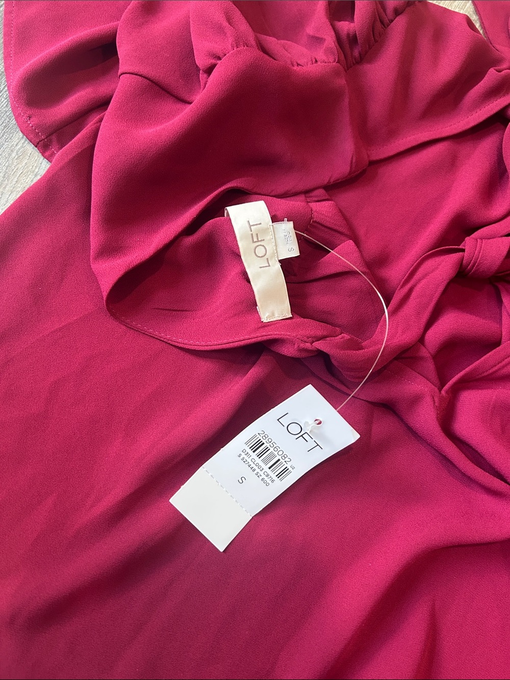 Women's Short Sleeve Blouse - Raspberry - Picture 3 of 3